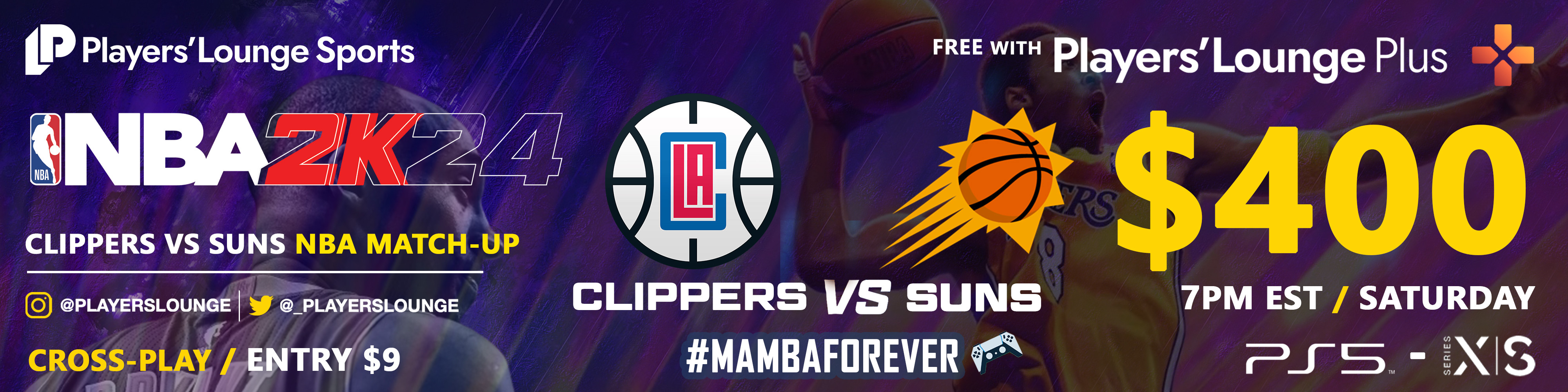 Players' Lounge Clippers vs Suns Themed NBA Matchup